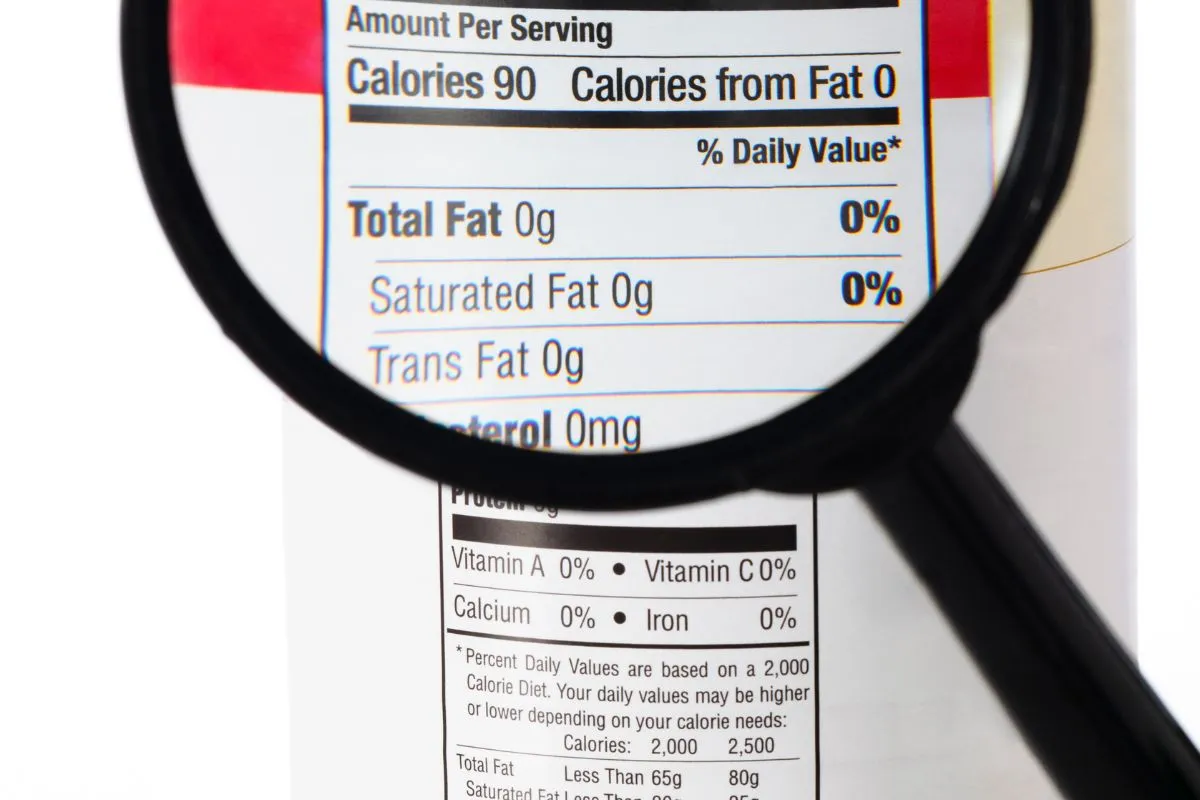 Close-up of various product labels and ingredient lists